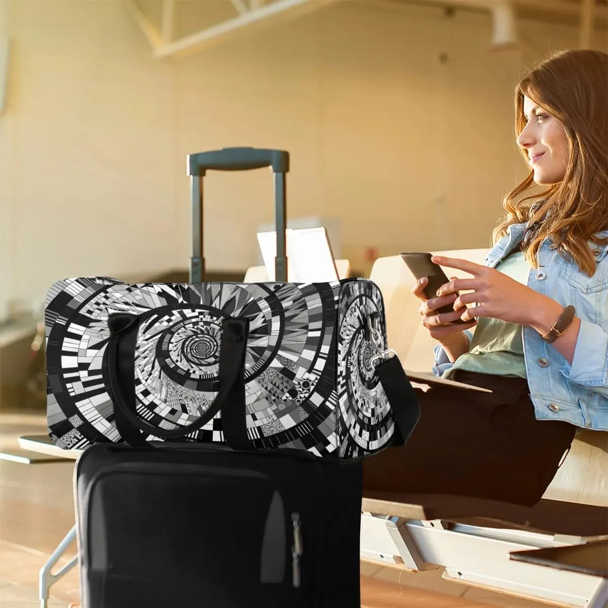 Singer Album Travel Duffel Bag for Women Men Waterproof Foldable Overnight Weekender Bag Large Capacity Sports Gym Bag