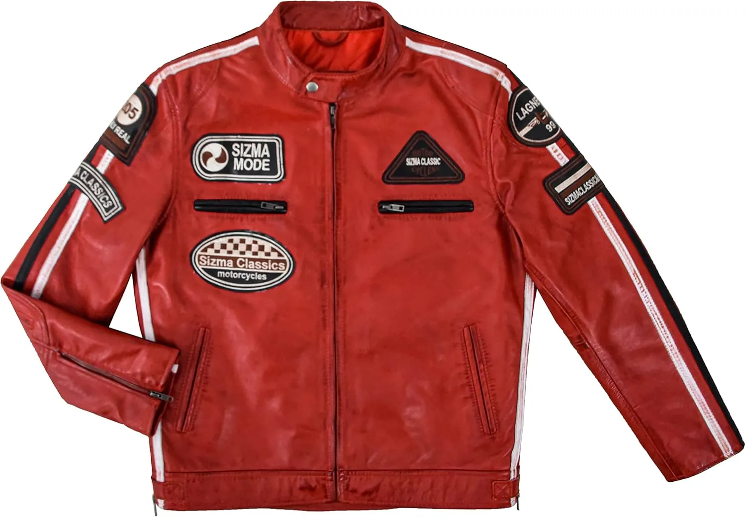 SIZMA Men's Leather Jacket Classic Motorcycle Fashion Real Lambskin Leather 5011