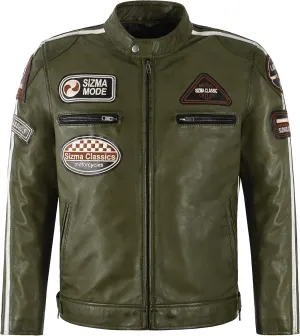 SIZMA Men's Leather Jacket Classic Motorcycle Fashion Real Lambskin Leather 5011