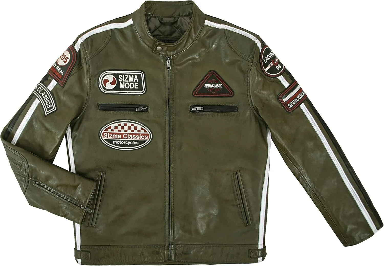SIZMA Men's Leather Jacket Classic Motorcycle Fashion Real Lambskin Leather 5011