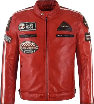 SIZMA Men's Leather Jacket Classic Motorcycle Fashion Real Lambskin Leather 5011