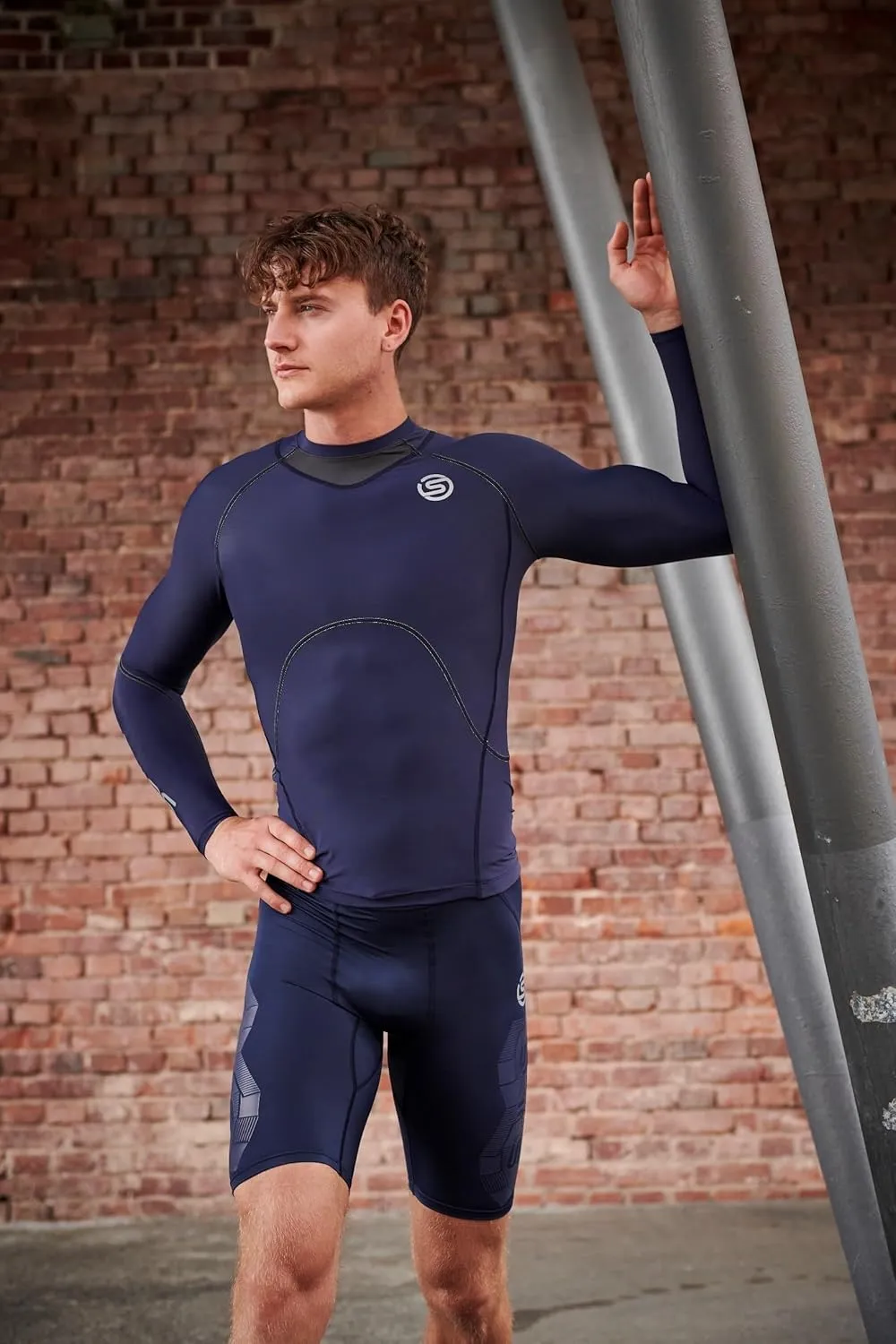 Skins Series-3 Men's Premium Compression Long Sleeve Shirt-Improved Circulation, Reduce Soreness for Lifting, Workouts
