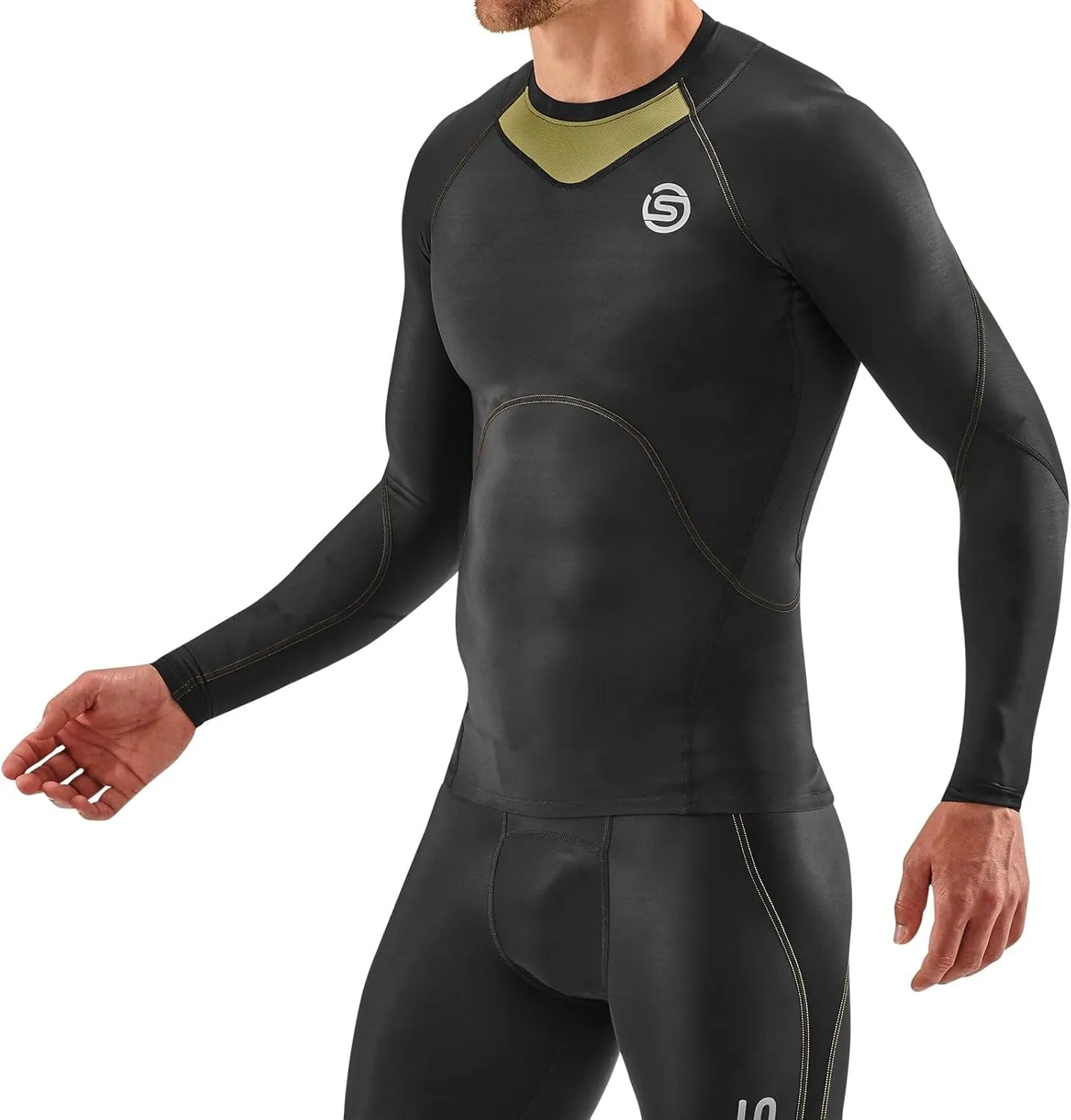 Skins Series-3 Men's Premium Compression Long Sleeve Shirt-Improved Circulation, Reduce Soreness for Lifting, Workouts