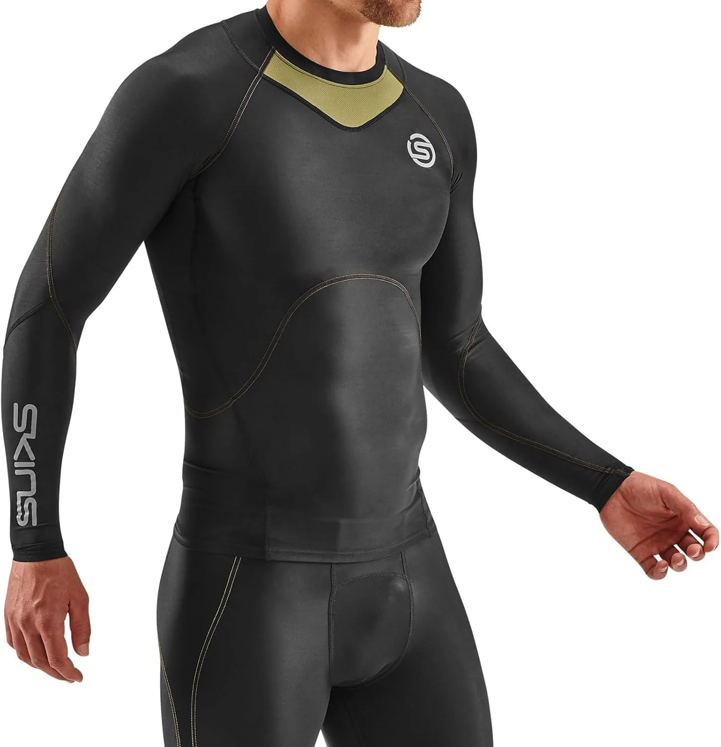 Skins Series-3 Men's Premium Compression Long Sleeve Shirt-Improved Circulation, Reduce Soreness for Lifting, Workouts