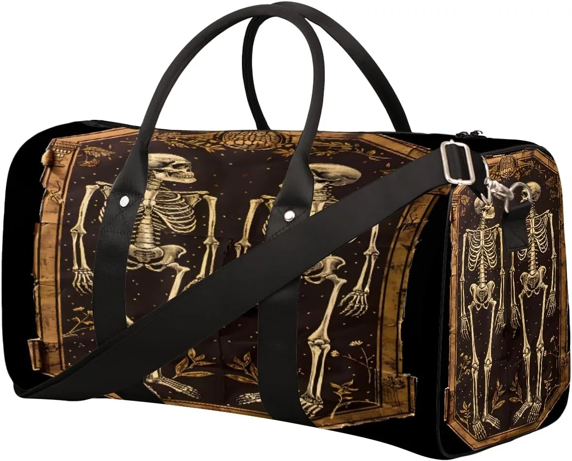 Skull Abstract Hip-hop Travel Duffel Bag for Women Men Small Sport Gym Bag Waterproof Weekender Overnight Lightweight Carry on Foldable Gym Bag for Training Swim Yoga Traveling Handbag