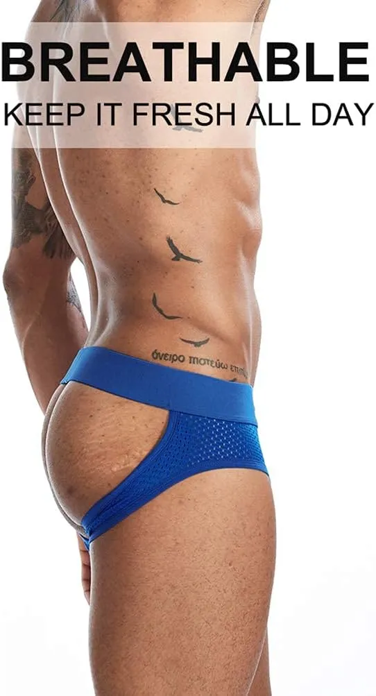 SKYSPER Men's Jockstrap Breathable Mesh 2pcs 3pcs 4pcs Jock Strap Male Underwear, Athletic Supporters for Men