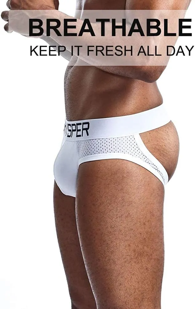SKYSPER Men's Jockstrap Breathable Mesh 2pcs 3pcs 4pcs Jock Strap Male Underwear, Athletic Supporters for Men