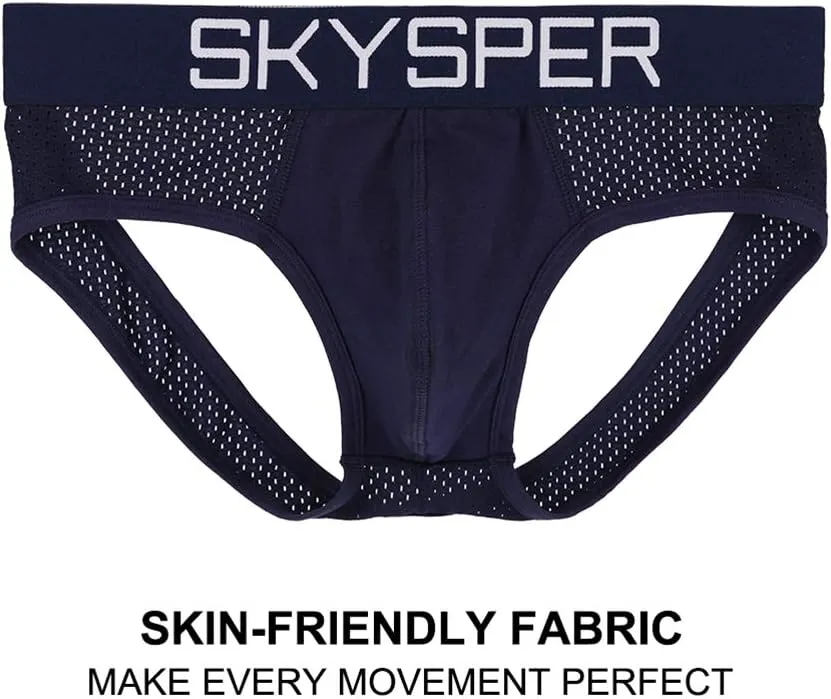 SKYSPER Men's Jockstrap Breathable Mesh 2pcs 3pcs 4pcs Jock Strap Male Underwear, Athletic Supporters for Men