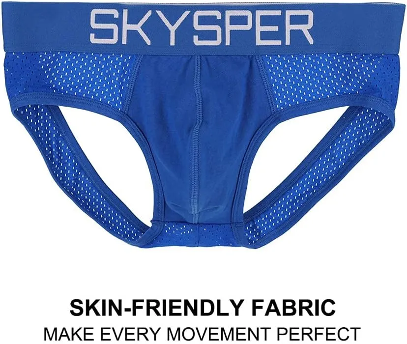 SKYSPER Men's Jockstrap Breathable Mesh 2pcs 3pcs 4pcs Jock Strap Male Underwear, Athletic Supporters for Men