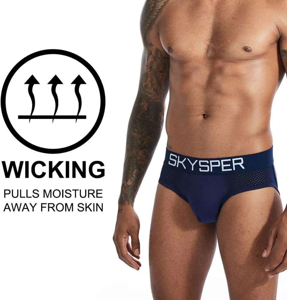 SKYSPER Men's Jockstrap Breathable Mesh 2pcs 3pcs 4pcs Jock Strap Male Underwear, Athletic Supporters for Men