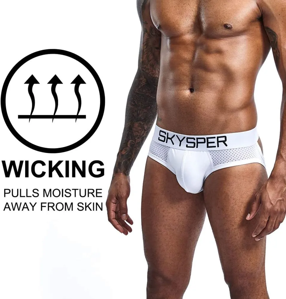 SKYSPER Men's Jockstrap Breathable Mesh 2pcs 3pcs 4pcs Jock Strap Male Underwear, Athletic Supporters for Men
