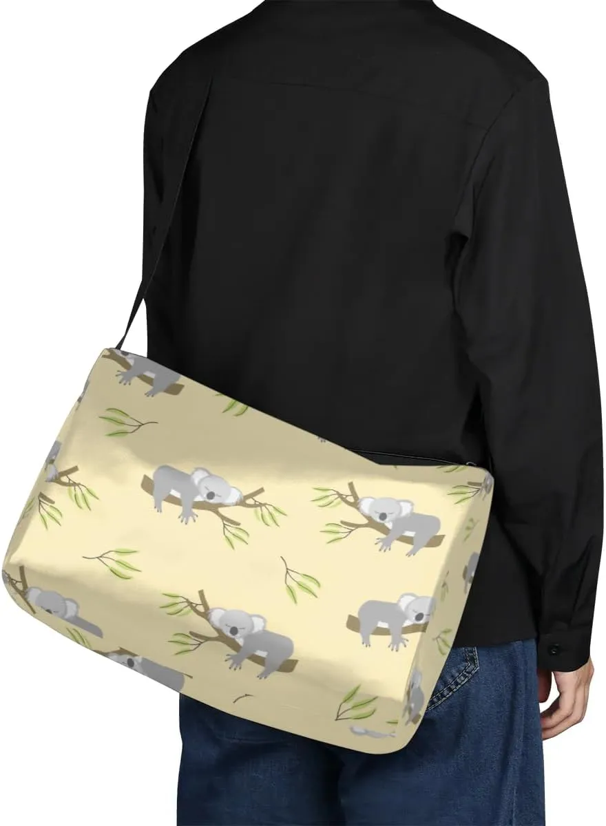 Sleeping Koala Bear Small Gym Bag for Men Women Workout Sport Duffle Bag Waterproof Weekender Overnight Bag Lightweight Carry on Tote Bag Crossbody Shoulder Travel Bag for Swim Yoge Dance