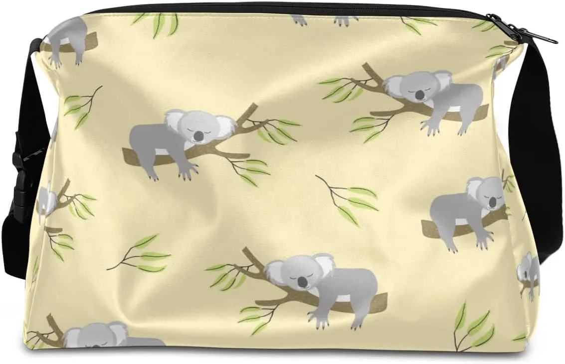 Sleeping Koala Bear Small Gym Bag for Men Women Workout Sport Duffle Bag Waterproof Weekender Overnight Bag Lightweight Carry on Tote Bag Crossbody Shoulder Travel Bag for Swim Yoge Dance