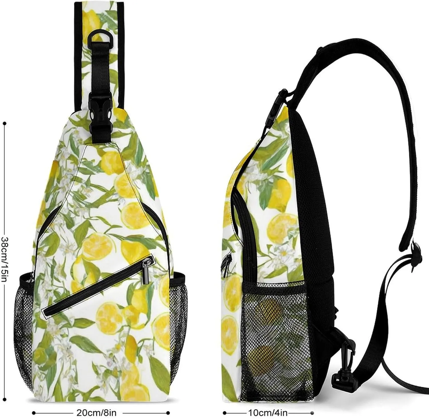 Sling Backpack for Women Men Multipurpose Anti-Theft Gym Crossbody Sack Satchel Outdoor Hiking Bag Tool Backpack, Lemon Tree Art Crossbody Daypacks Chest Packs