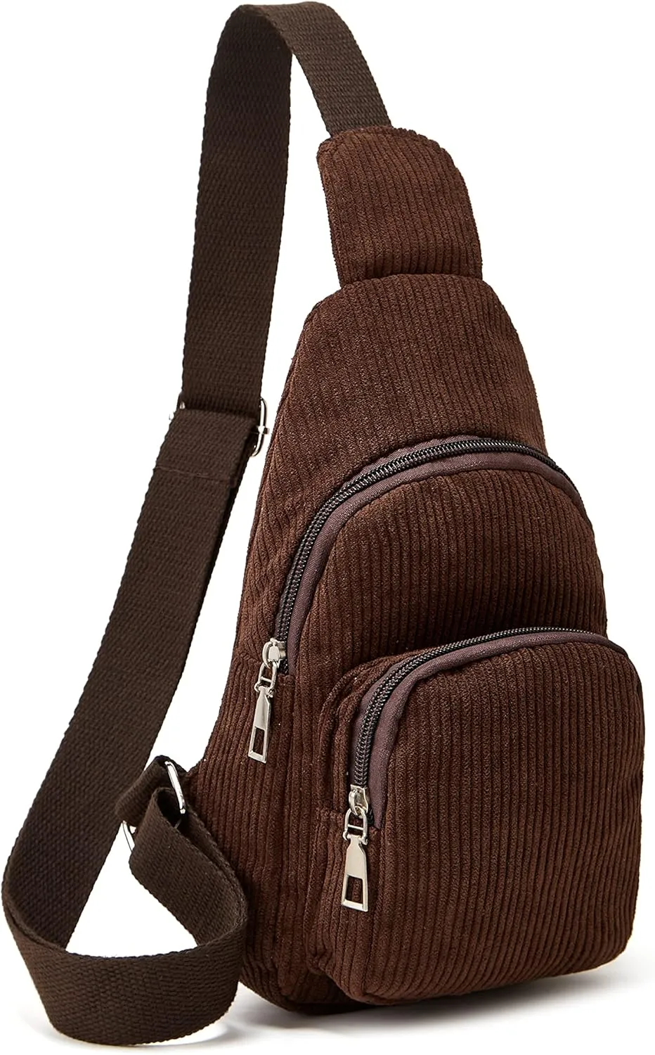 Sling Bag for Women Small Crossbody Sling Bag Corduroy Sling Backpack Fanny Belt Bag for Travel Sports Running Hiking