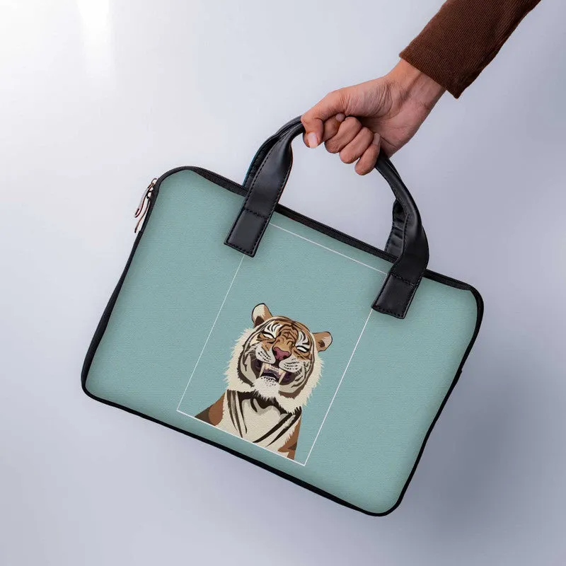 Smile Mr Tiger Laptop Sleeve With Handle
