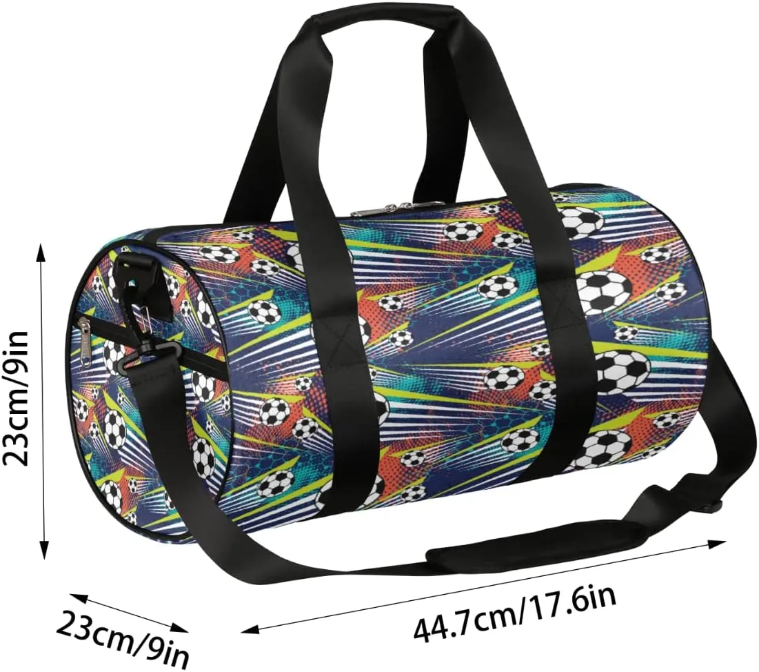 Soccer Ball Sport Gym Bag Small Gym Duffel Bags for Men Women Overnight Weekender Bag Lightweight Sport Duffle Bag Carry On Gymbag