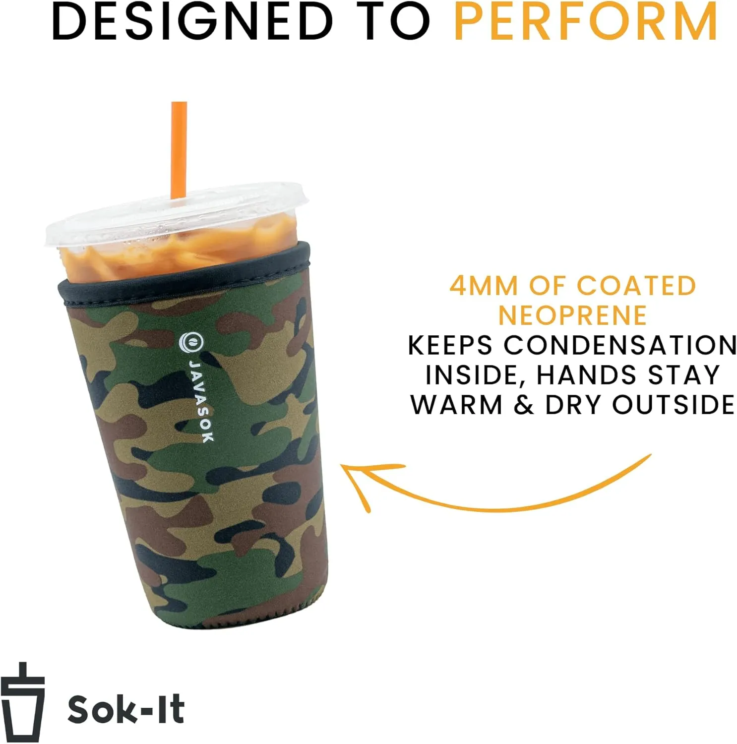 Sok It JavaSok NHL Iced Coffee & Cold Soda Insulated Neoprene Cup Sleeve (Buffalo Sabres, Large: 30-32oz)