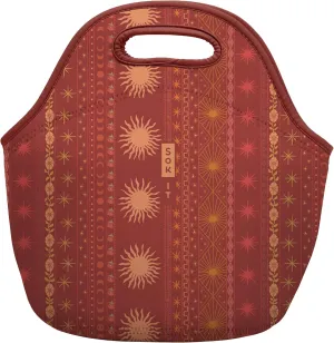 Sok It Lunch Tote Zippered Bag Insulated Neoprene Caddy (Bohemian Sun, Large 4.5 Quart Lunch Tote)