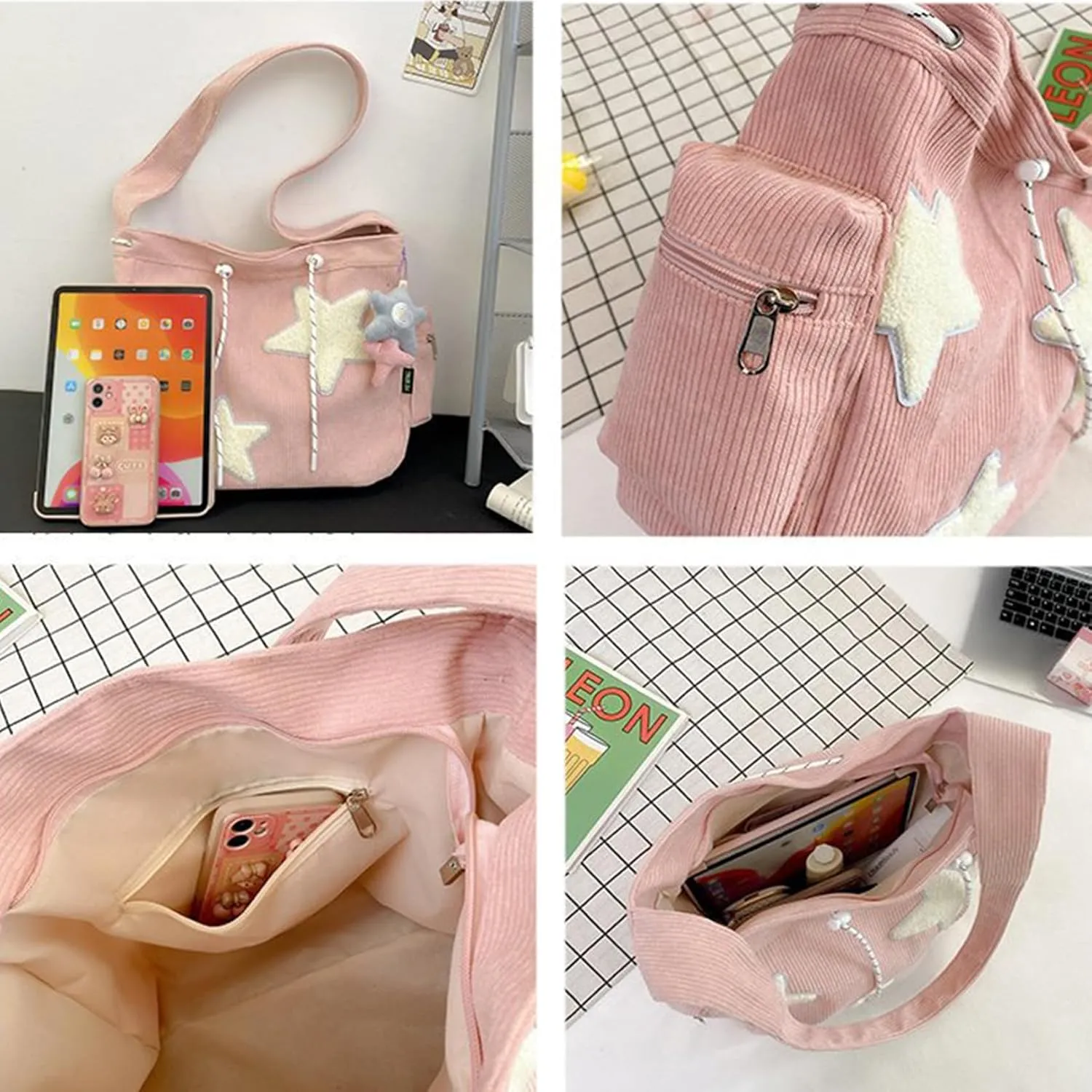 Solarix Bag, Solarix Crossbody Bag, Large Capacity Y2k Shoulder Bag, Cute Corduroy Messenger Tote Bag for Women