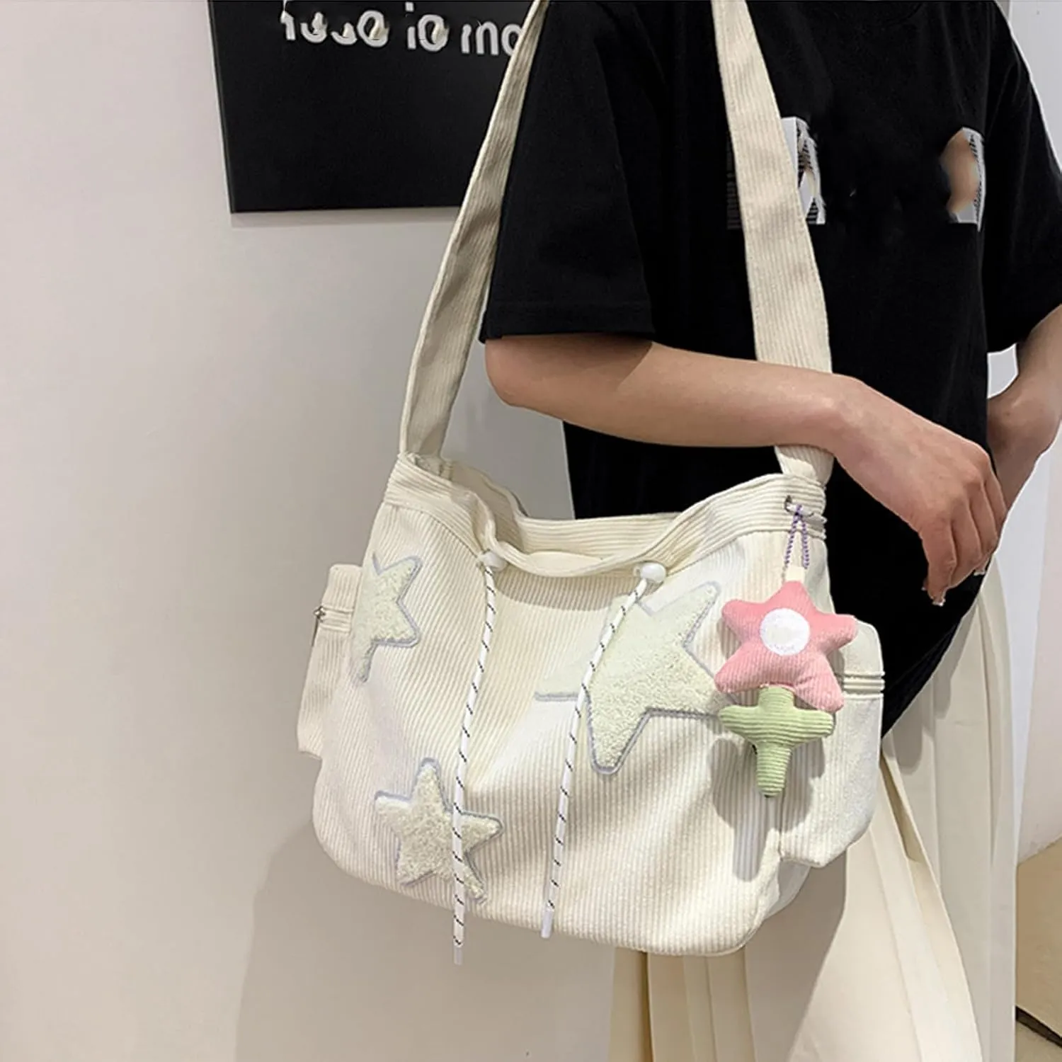 Solarix Bag, Solarix Crossbody Bag, Large Capacity Y2k Shoulder Bag, Cute Corduroy Messenger Tote Bag for Women