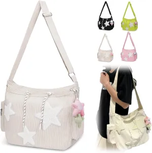 Solarix Bag, Solarix Crossbody Bag, Large Capacity Y2k Shoulder Bag, Cute Corduroy Messenger Tote Bag for Women