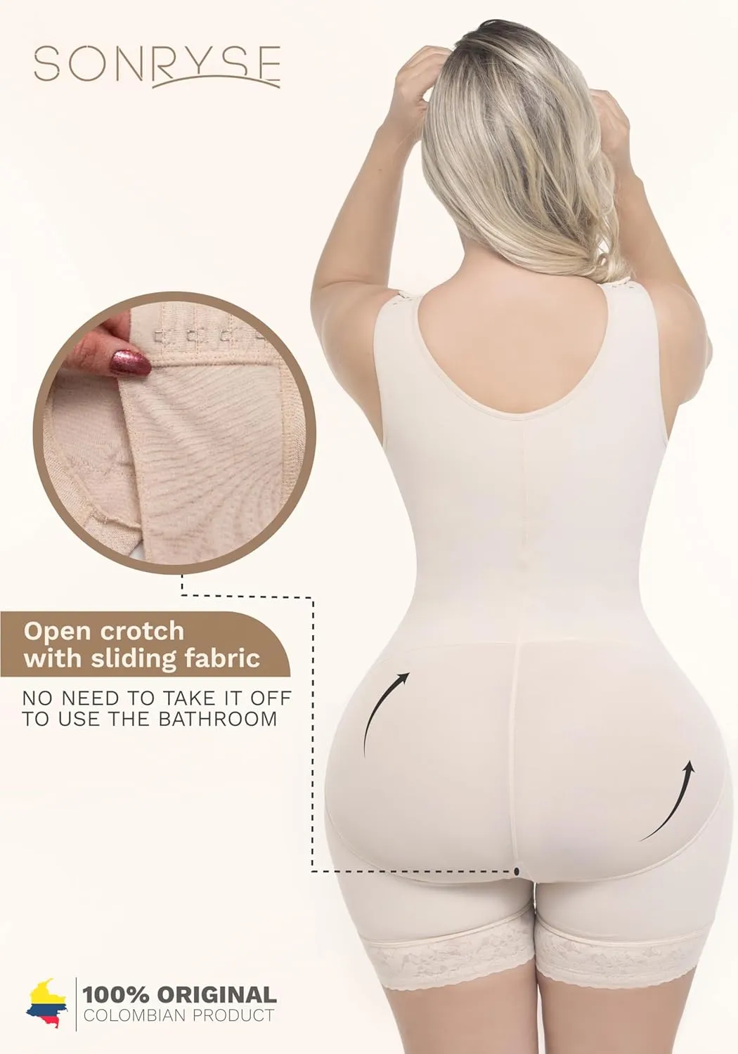 Sonryse Fajas Colombianas Postparto Reductoras Moldeadoras Levanta Cola Post Surgery Compression Garment for Women