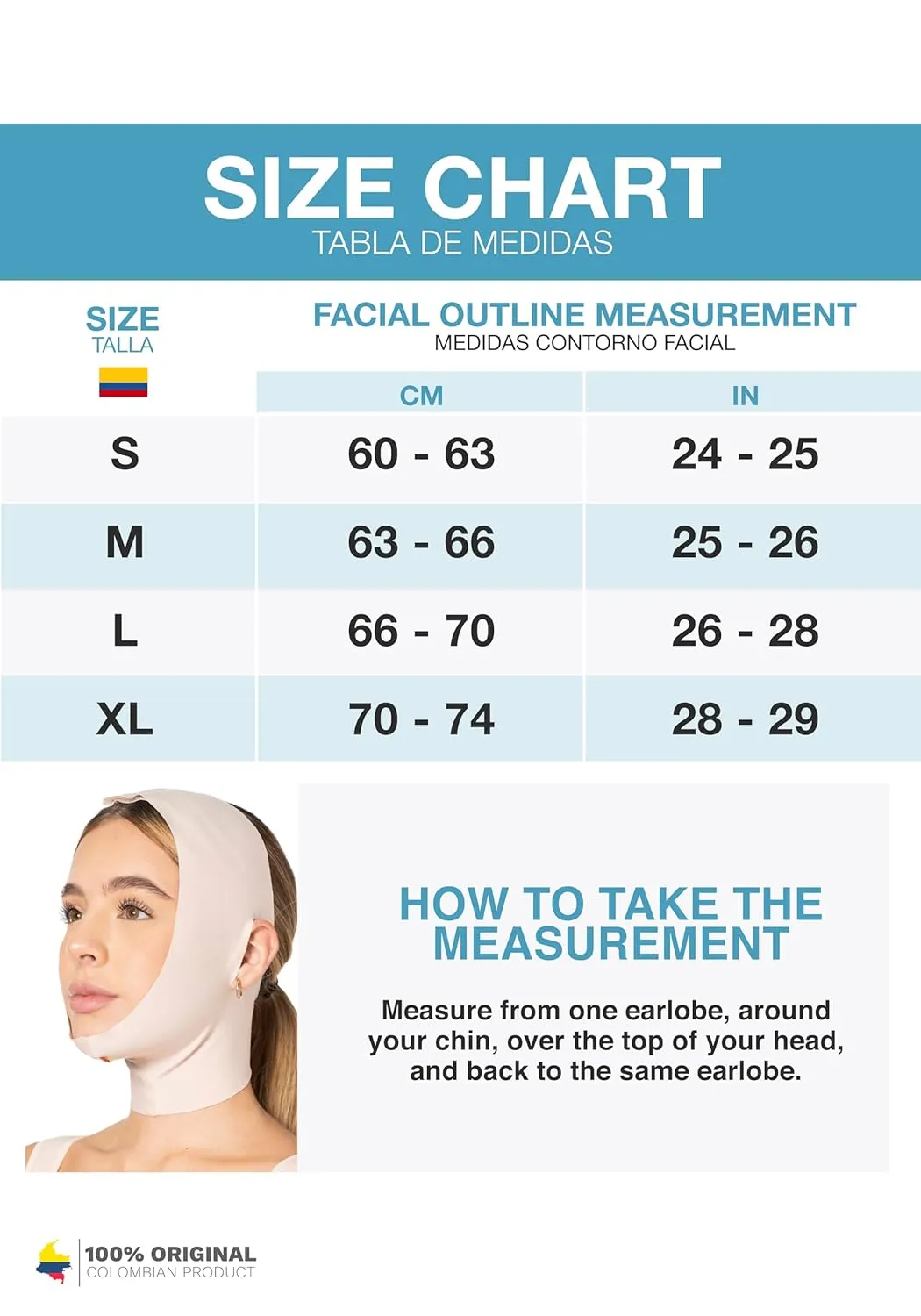 Sonryse MAC32VE Post Surgery Chin Lift After Lipo Compression Chin Support Garment Post Surgical Facial Beige M