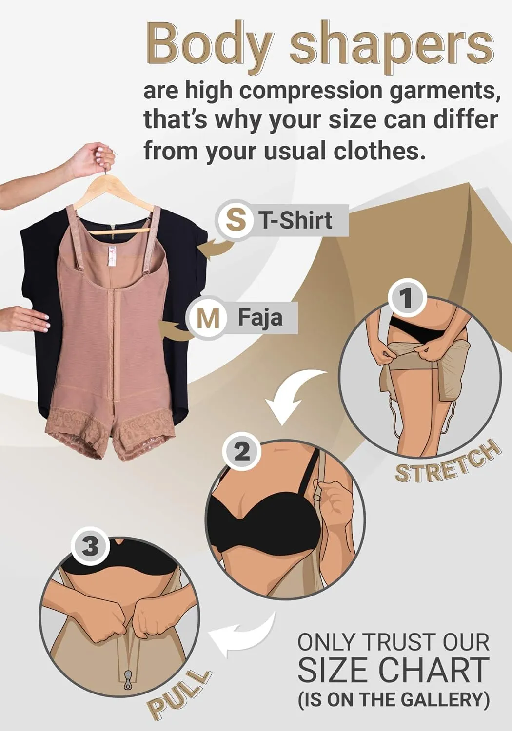 Sonryse Shapewear for women Fajas Colombianas Moldeadoras | Stage 2 Faja Control Shapewear after Tummy Tuck and Liposuction