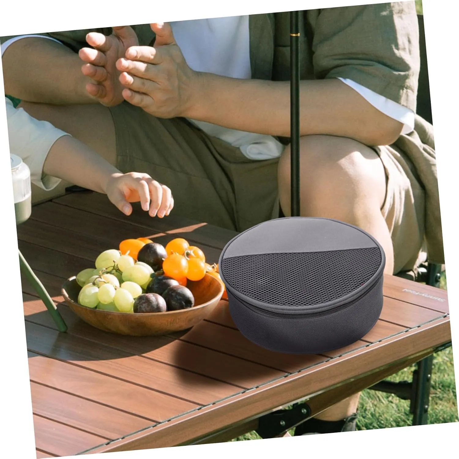 Sosoport Outdoor Tableware Bag Canvas Bag Picnic Tableware Bag Round Plate Bag Camping Bags Camping Storage