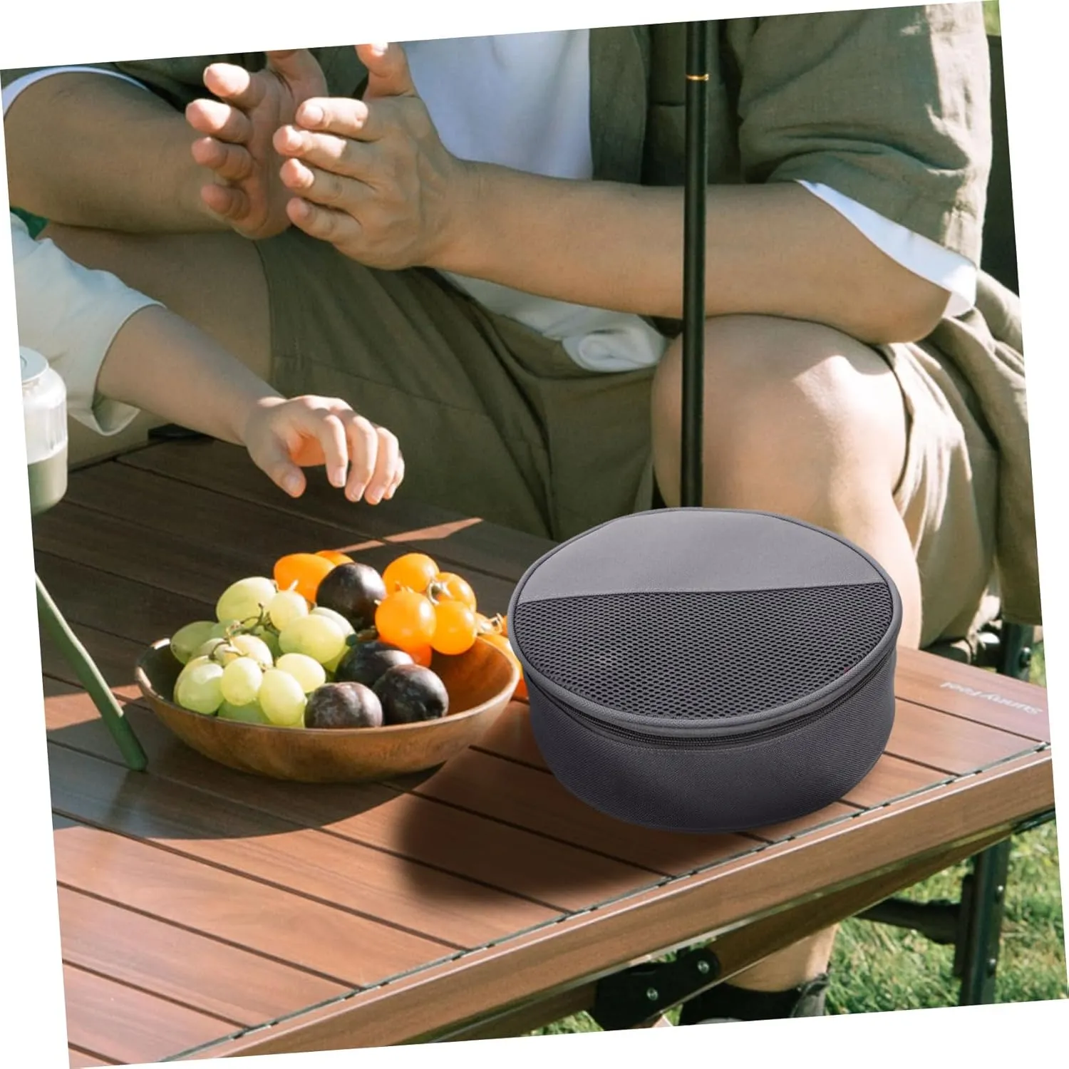 Sosoport Outdoor Tableware Bag Canvas Bag Picnic Tableware Bag Round Plate Bag Camping Bags Camping Storage