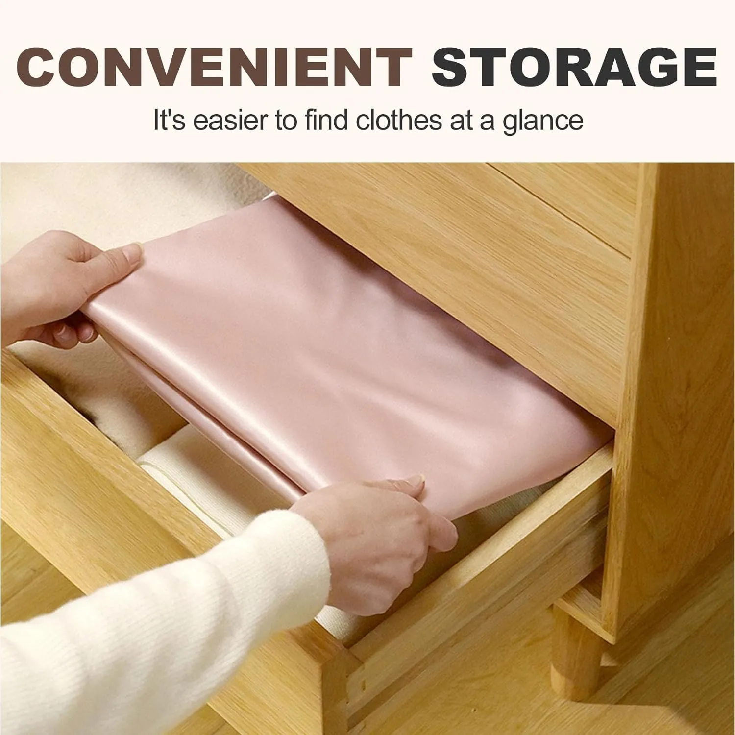 Space Saving Hanging Garment Bag with Self Compression Zipper, 2025 New Creative Closet Clothes Storage Bags, Household Hanging Clothes Dust Cover for Coats,Down,Jackets,Suits (Beige, Large)
