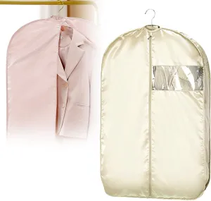 Space Saving Hanging Garment Bag with Self Compression Zipper, 2025 New Creative Closet Clothes Storage Bags, Household Hanging Clothes Dust Cover for Coats,Down,Jackets,Suits (Beige, Large)