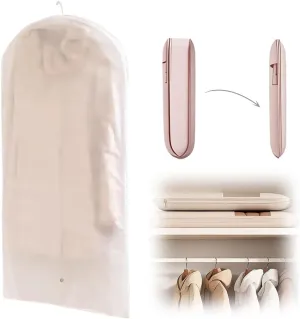 Space Saving Hanging Garment Bag with Self Compression Zipper, Space Saver Closet Organizers,Dust Cover Clothes Bags for Down Coat (Transparent, XL)