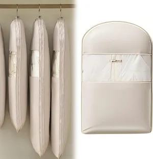 Space Saving Hanging Garment Bag with Self Compression Zipper,Space Saver Closet Organizers,Dust Cover Clothes Bags for Down Coat 2025 New (medium size)