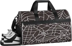 Spiders Fun Texture Gym Bag for Women Duffle with Shoes Compartment Men Weekender Duffel Bags for Travel Sports Swimming Overnight Dance