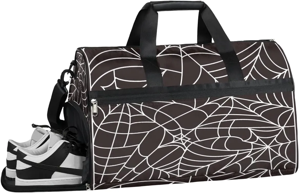 Spiders Fun Texture Gym Bag for Women Duffle with Shoes Compartment Men Weekender Duffel Bags for Travel Sports Swimming Overnight Dance