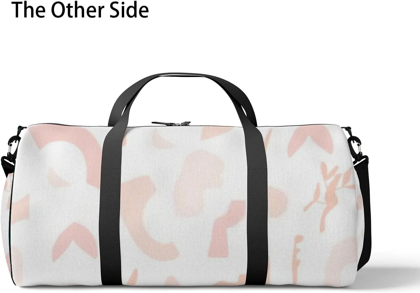 Sports Gym Bag for Women and Men Waterproof Abstract Simple Boho Shapes Pink Duffel Bag Lightweight Carryon Traveling Boarding Gripsack