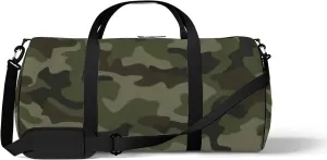Sports Gym Bag for Women and Men Waterproof Camouflage Pattern Abstract Green Duffel Bag Lightweight Carryon Traveling Boarding Gripsack