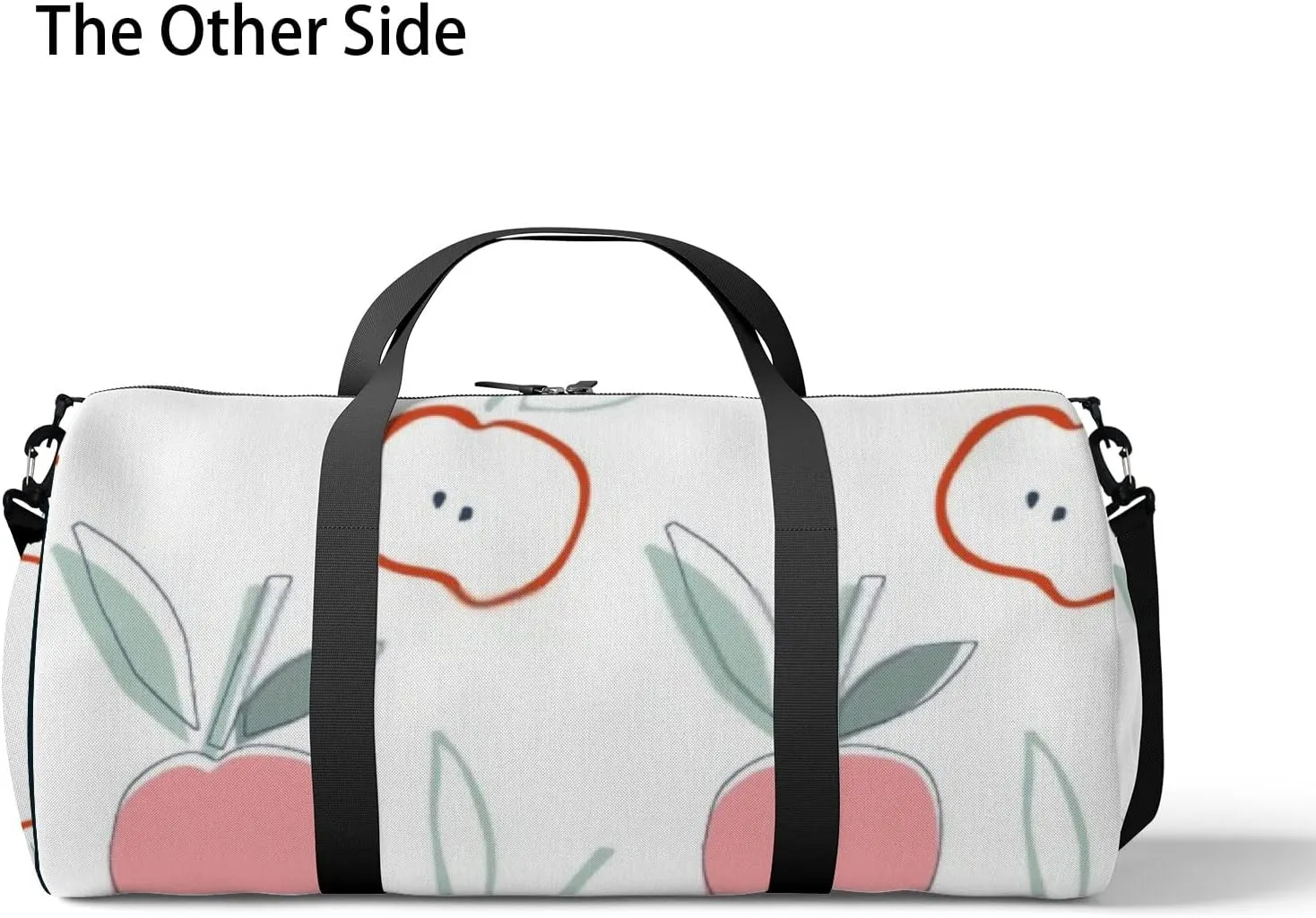 Sports Gym Bag for Women and Men Waterproof Childish Apples Leaf Hand Drawn Sketch Pattern Duffel Bag Lightweight Carryon Traveling Boarding Gripsack