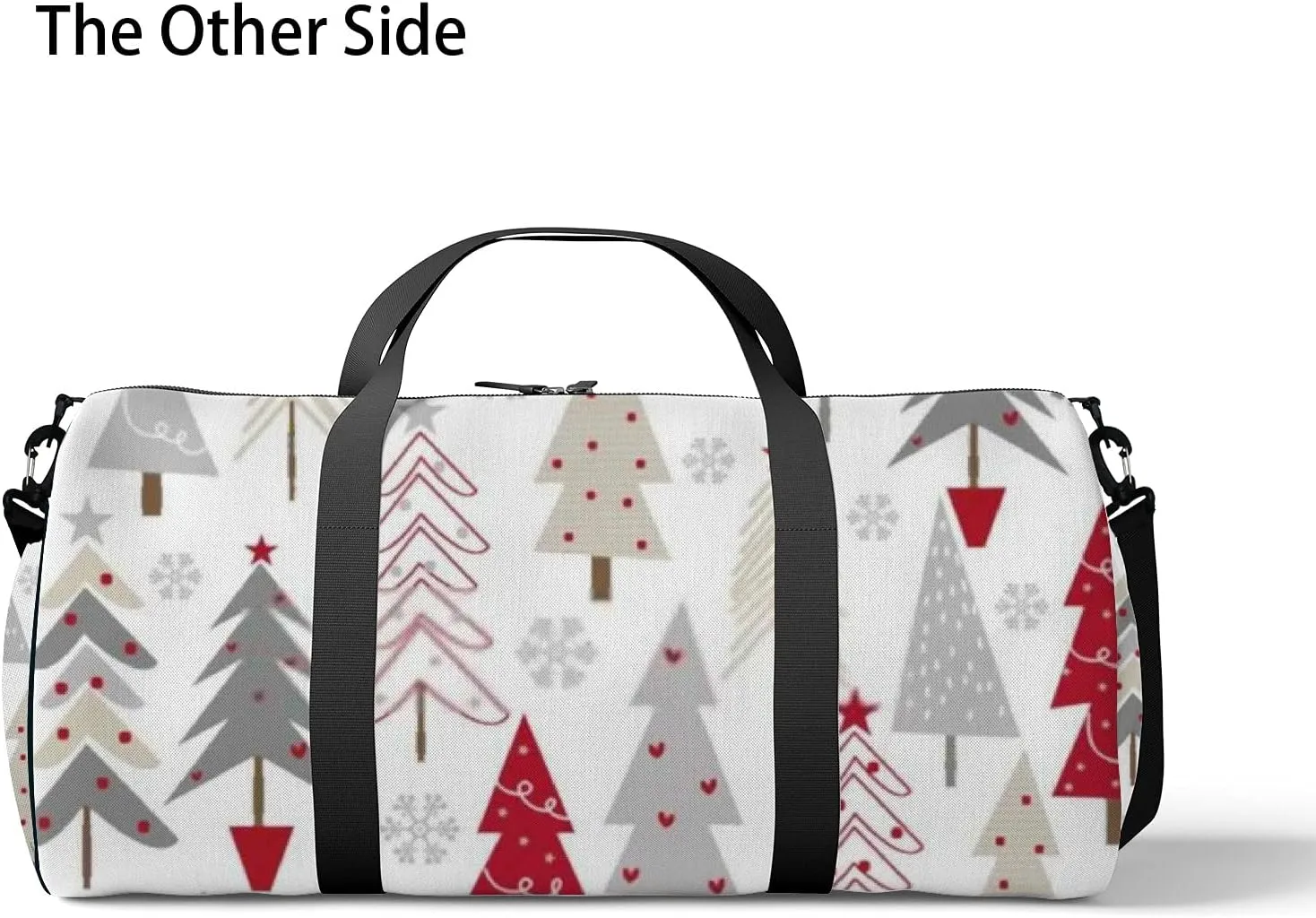 Sports Gym Bag for Women and Men Waterproof Christmas Trees White Duffel Bag Lightweight Carryon Traveling Boarding Gripsack