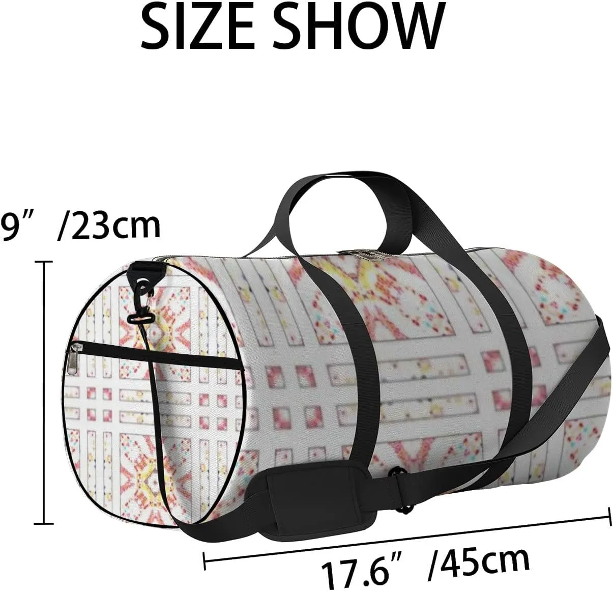 Sports Gym Bag for Women and Men Waterproof Colorful Mosaic Pattern Duffel Bag Lightweight Carryon Traveling Boarding Gripsack