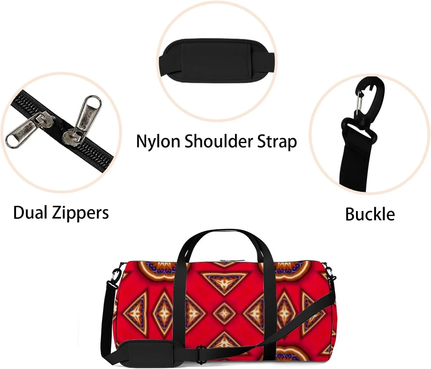 Sports Gym Bag for Women and Men Waterproof Colorful Patterns Duffel Bag Lightweight Carryon Traveling Boarding Gripsack