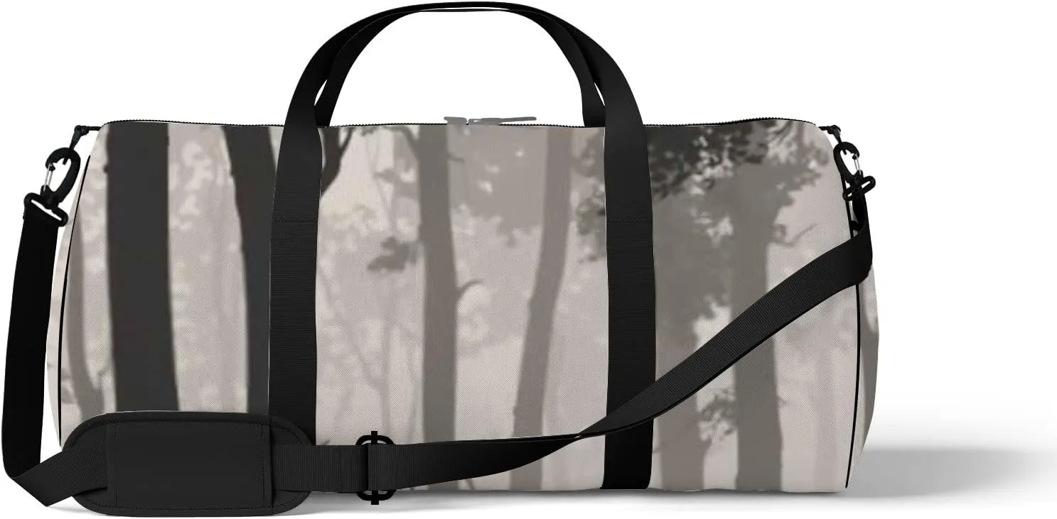 Sports Gym Bag for Women and Men Waterproof Deciduous Forest Birds Deer Duffel Bag Lightweight Carryon Traveling Boarding Gripsack