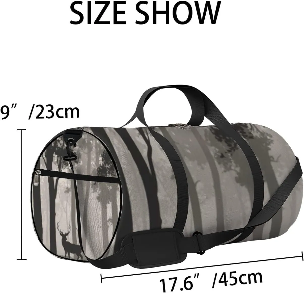 Sports Gym Bag for Women and Men Waterproof Deciduous Forest Birds Deer Duffel Bag Lightweight Carryon Traveling Boarding Gripsack