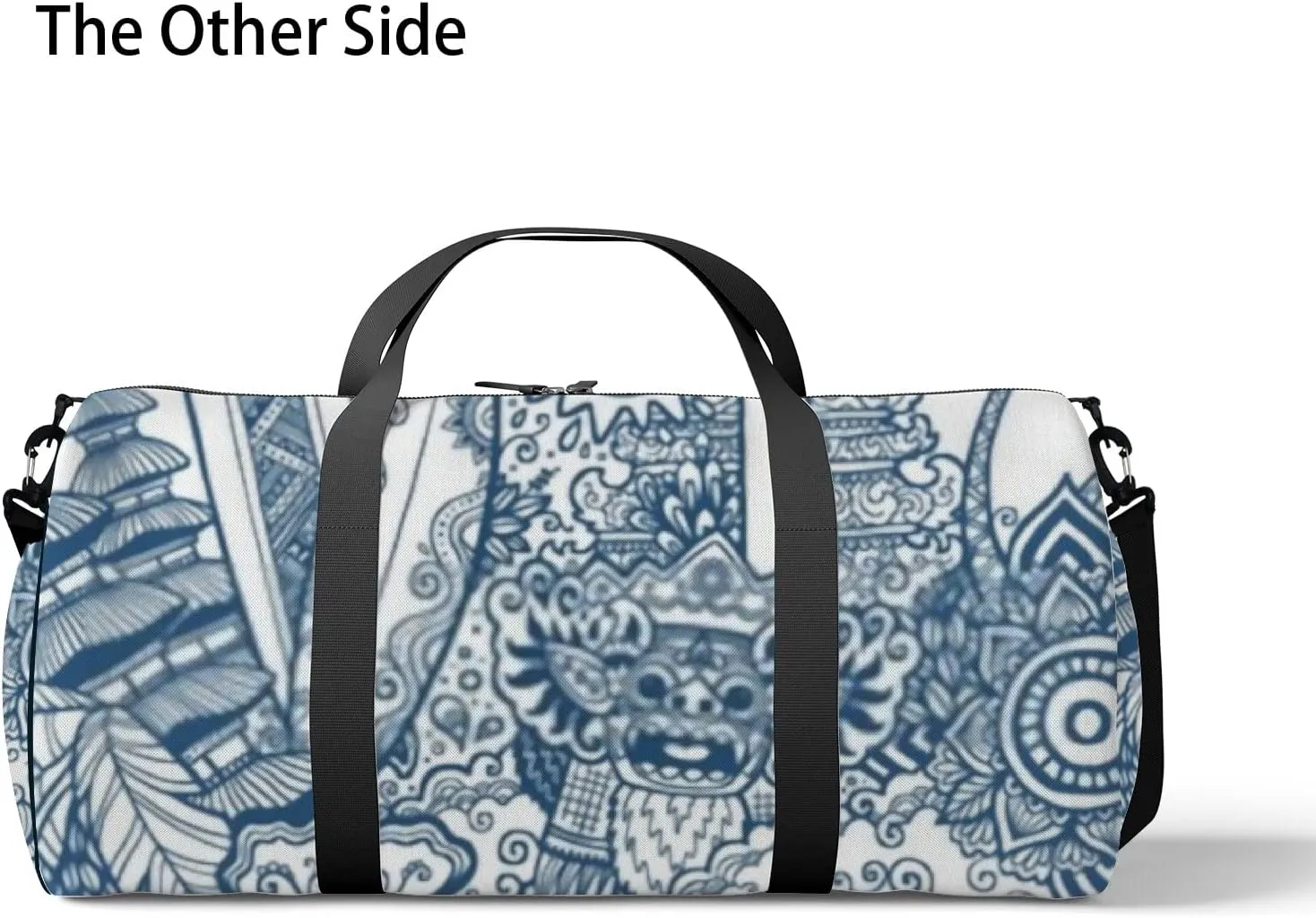 Sports Gym Bag for Women and Men Waterproof Doodle Line Art Style Duffel Bag Lightweight Carryon Traveling Boarding Gripsack