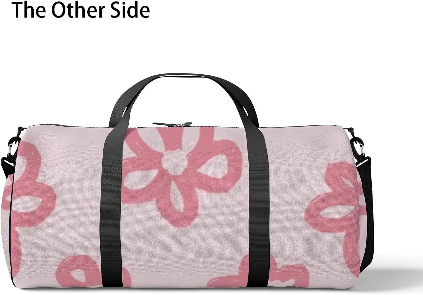 Sports Gym Bag for Women and Men Waterproof Floral Pattern Pink Duffel Bag Lightweight Carryon Traveling Boarding Gripsack