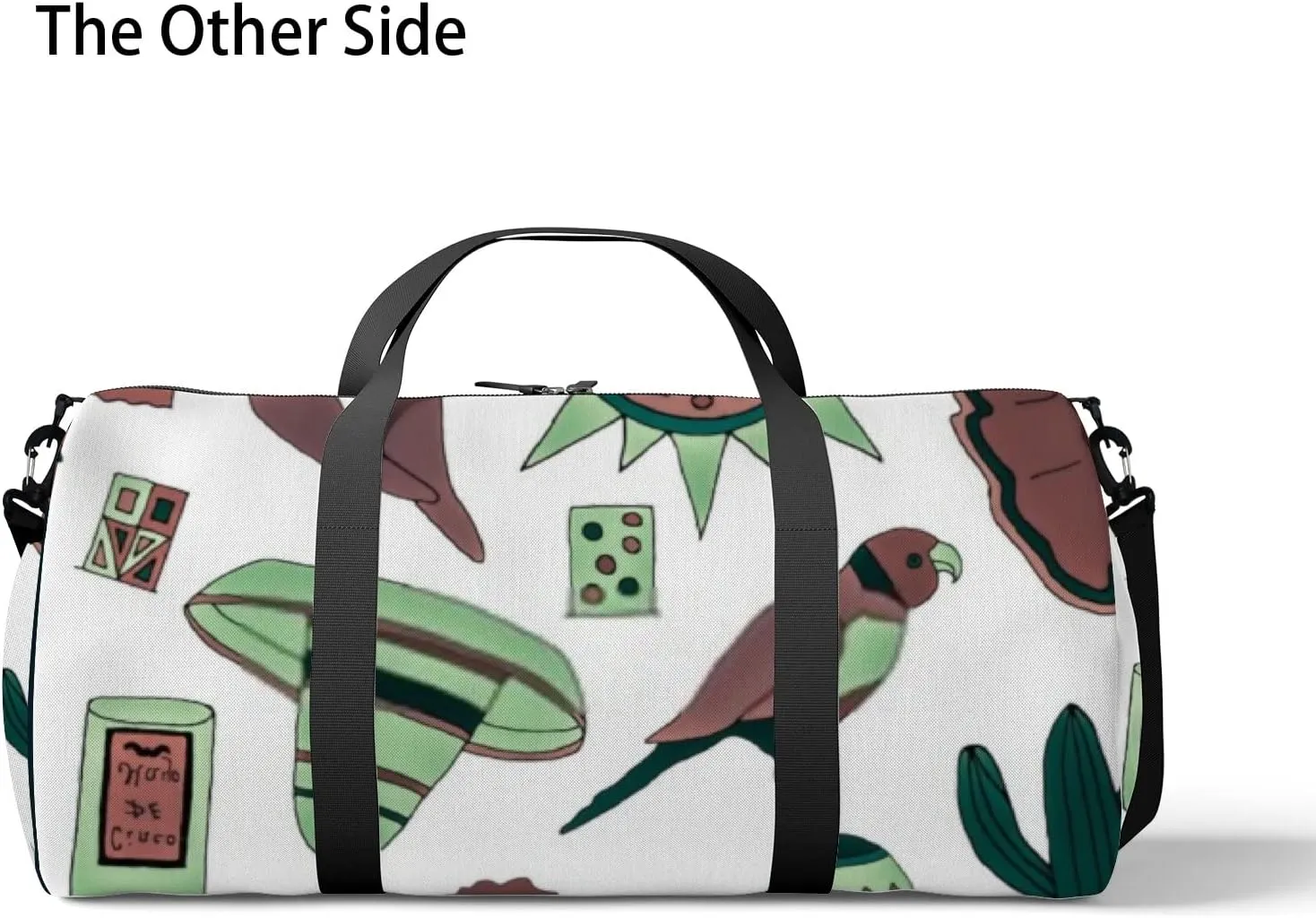 Sports Gym Bag for Women and Men Waterproof Hand Drawn Mexican Elements Duffel Bag Lightweight Carryon Traveling Boarding Gripsack