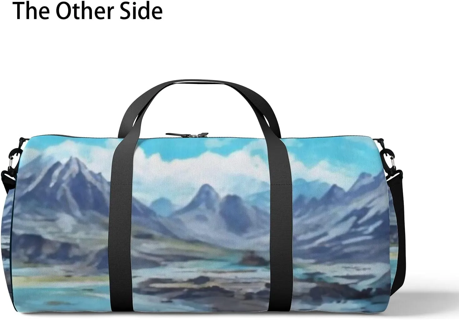 Sports Gym Bag for Women and Men Waterproof Mountains Landscape Sketch Style Duffel Bag Lightweight Carryon Traveling Boarding Gripsack
