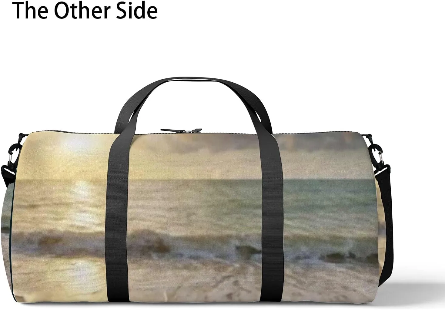 Sports Gym Bag for Women and Men Waterproof Sandy Seashore at Sunset Duffel Bag Lightweight Carryon Traveling Boarding Gripsack